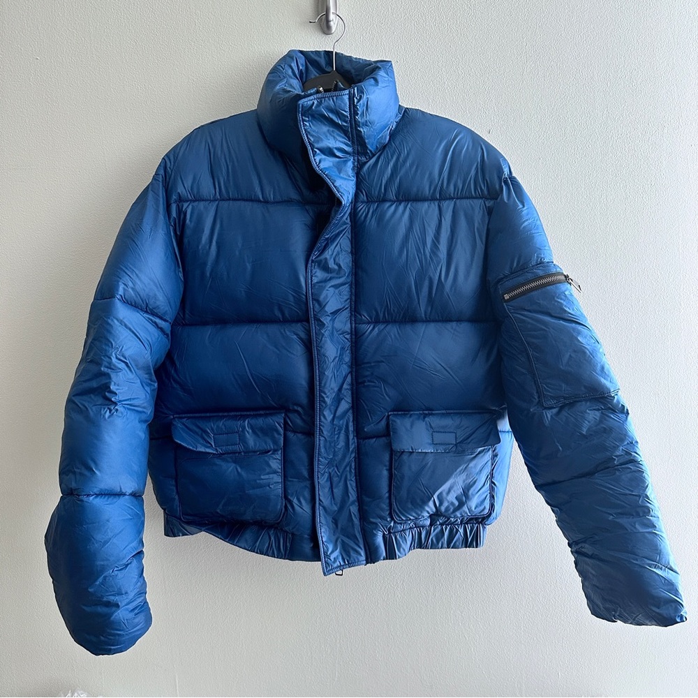 Amur Zip Detail Puffer Jacket In Blue